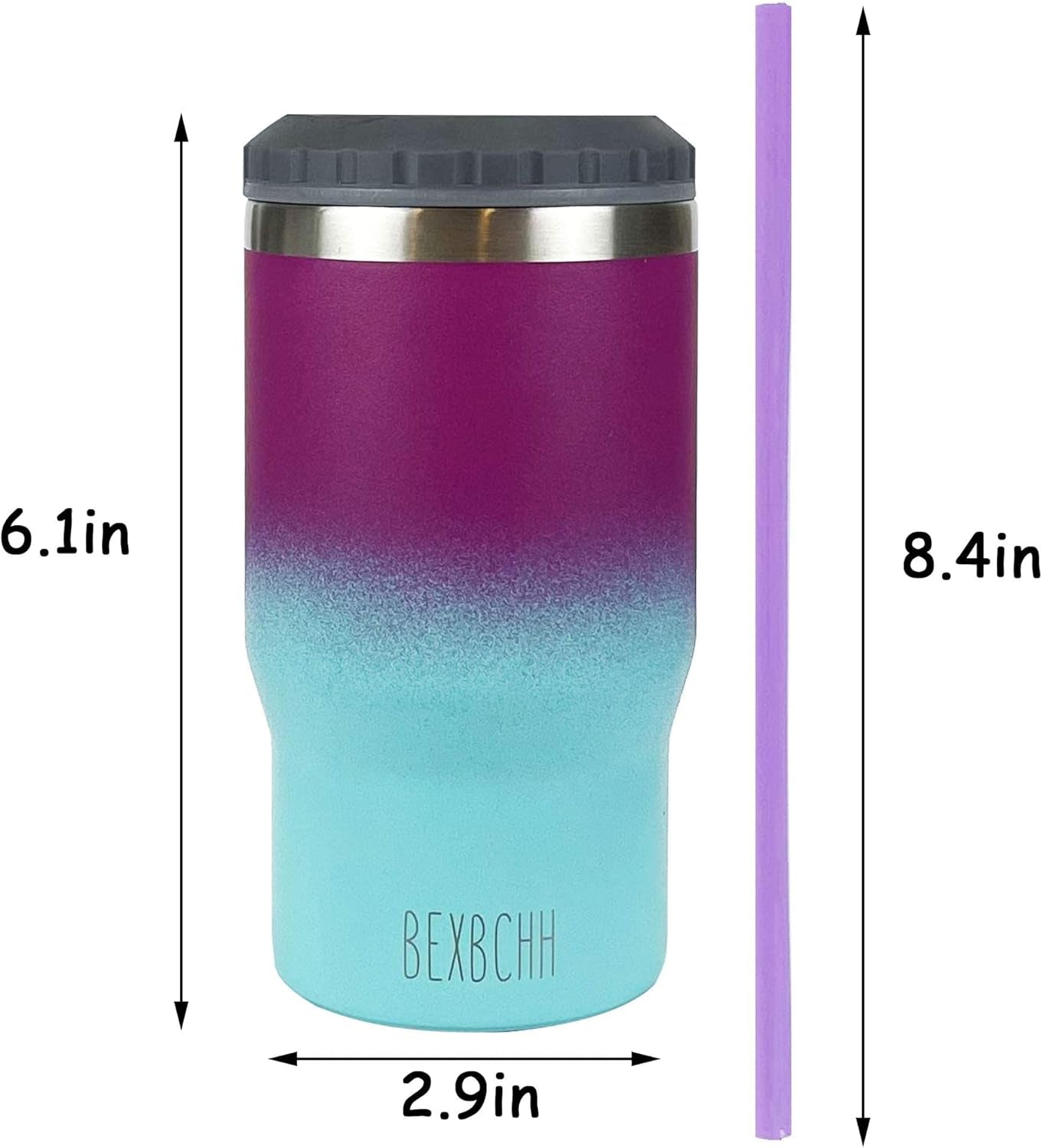 4-In-1 Slim Can Cooler for 12Oz Cans and Beer Bottles,Stainless Steel Double-Wall Insulated Beer Cooler,Universal Beverage Can Holder Keep Drinks Cold,Can Coozie Insulated for Beer, Soda